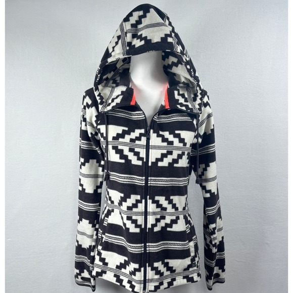 Y2K Billabong Zip Hoodie M / L Black Gray Southwestern Geometric Surfer Skate - Picture 3 of 11